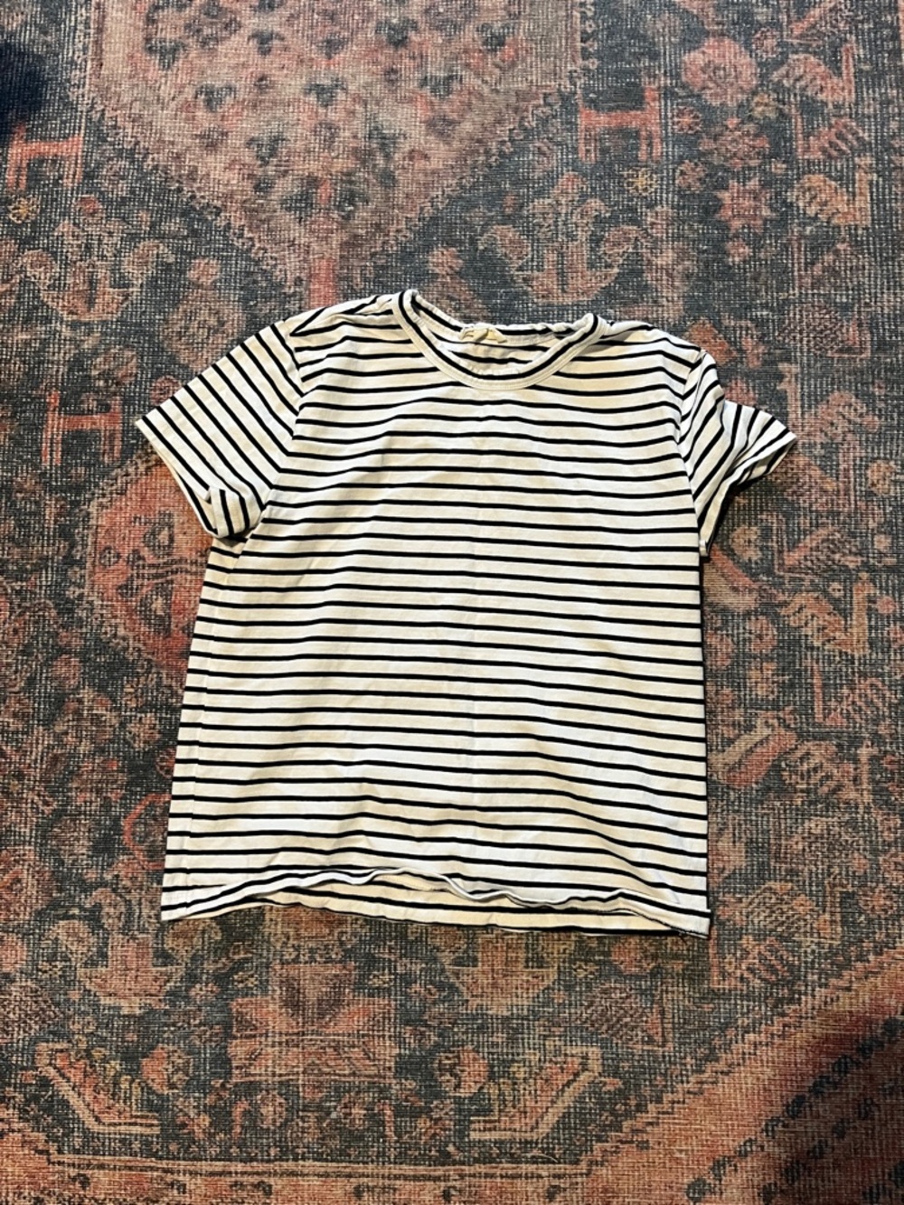 Madewell White Tee with Black Stripes